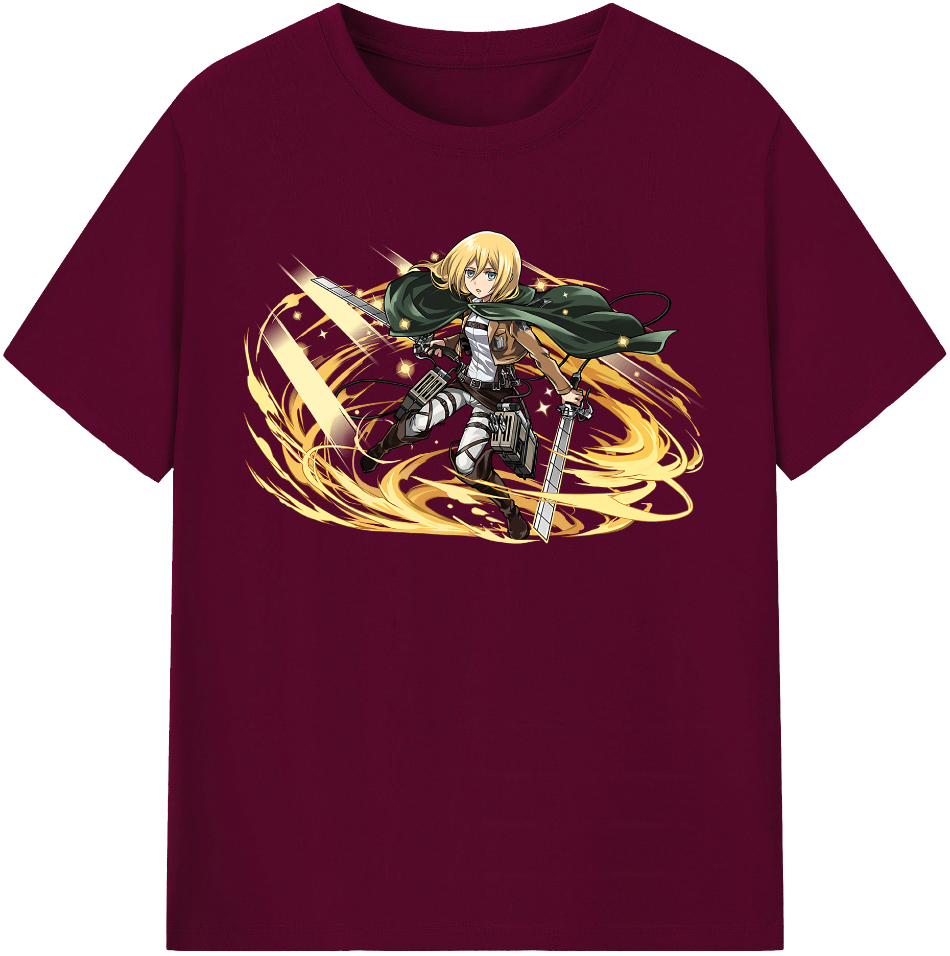 （画像用） 進撃の巨人 クリスタ·レンズ Attack on Titan Christa Lenz レディースカジュアルプリントTシャツ（綿100％）